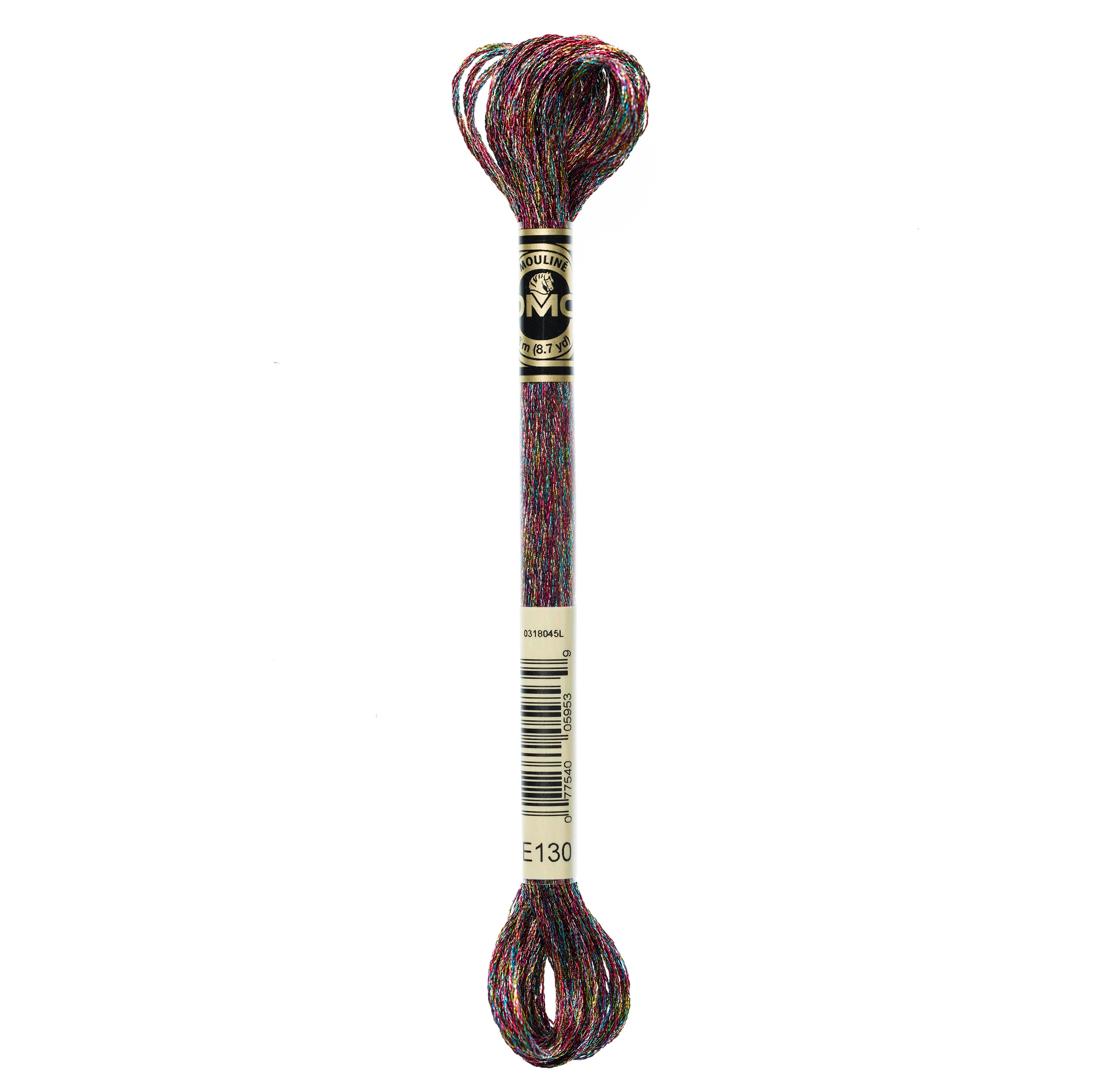 One skein of DMC Mouliné Light Effects Stranded thread Colour code E130