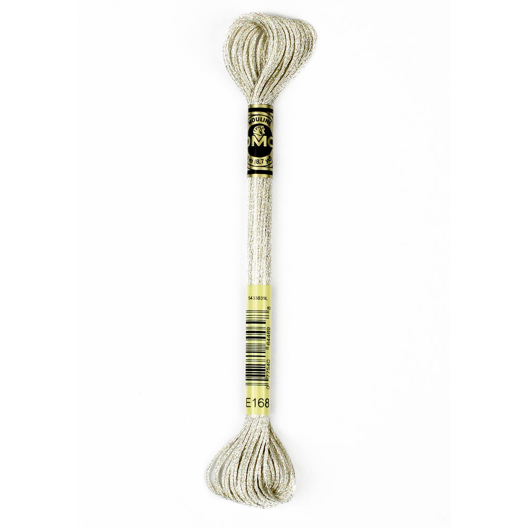 One skein of DMC Mouliné Light Effects Stranded thread Colour code E168