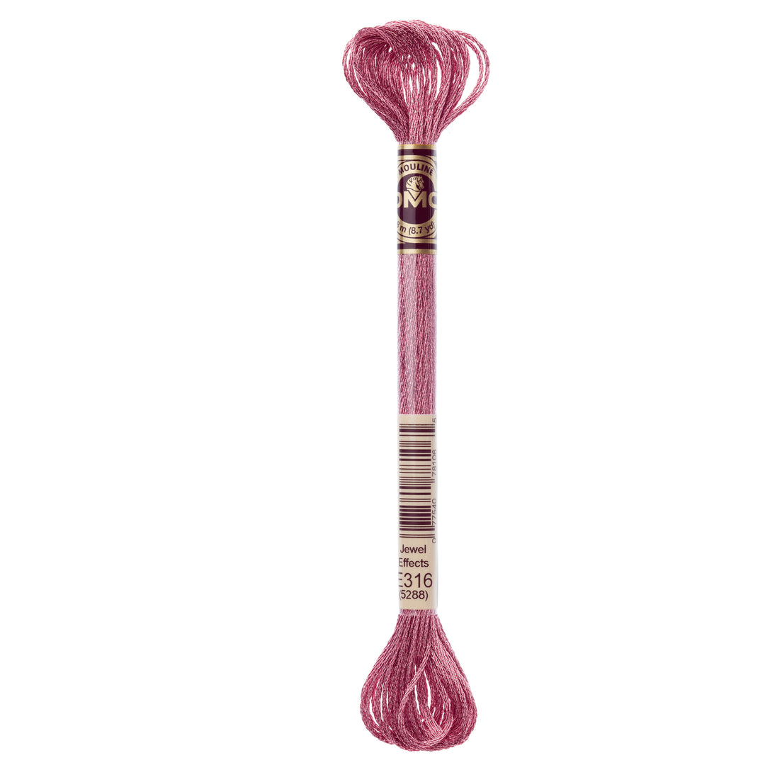 One skein of DMC Mouliné Light Effects Stranded thread Colour code E316