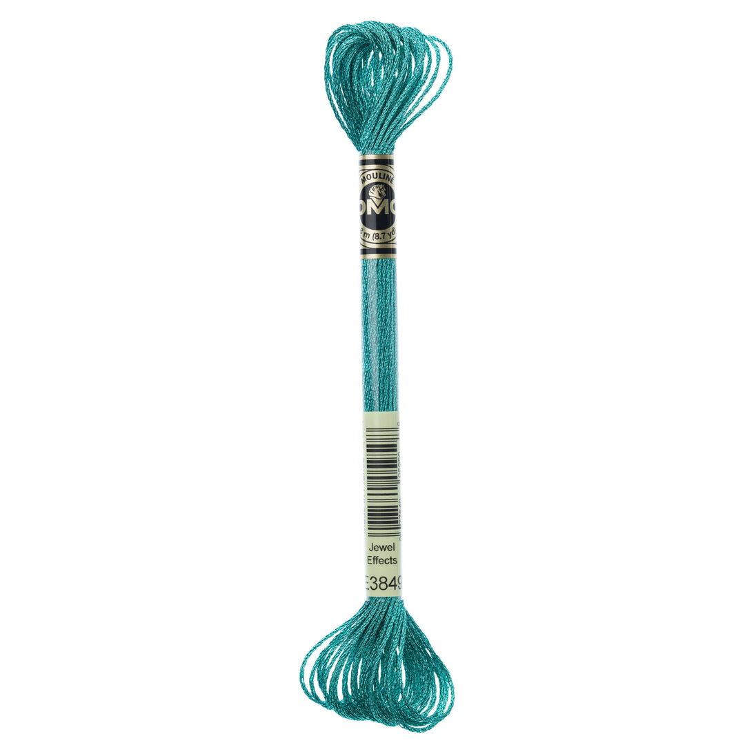 One skein of DMC Mouliné Light Effects Stranded thread Colour code E3849