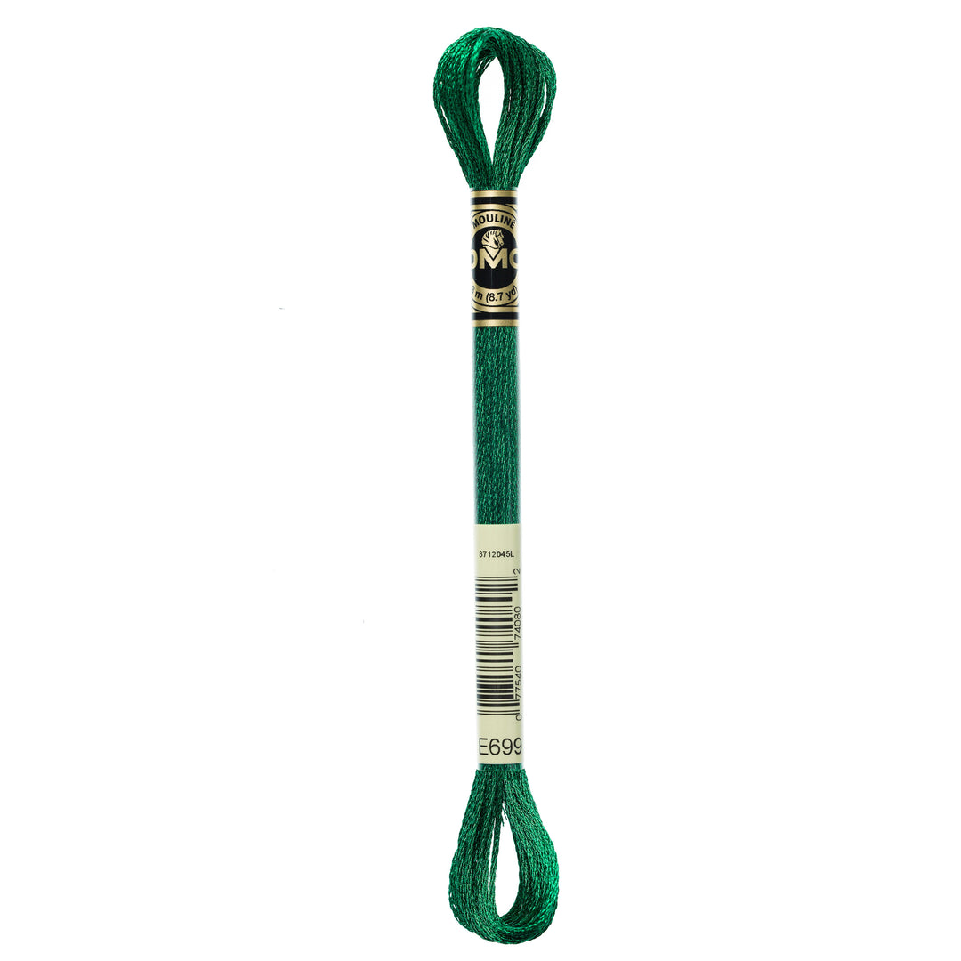 One skein of DMC Mouliné Light Effects Stranded thread Colour code E699