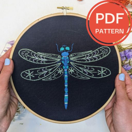 Dragonfly Kit.pdf Dragonfly Embroidery Pattern | Paraffle Embroidery