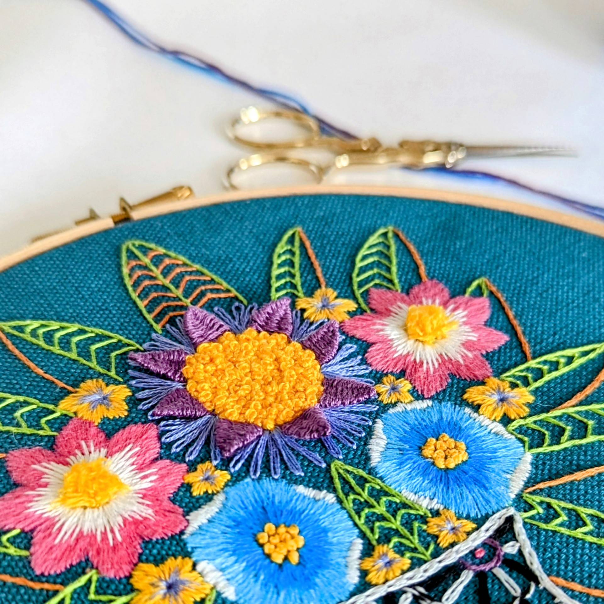 Flower Vase Embroidery Pattern