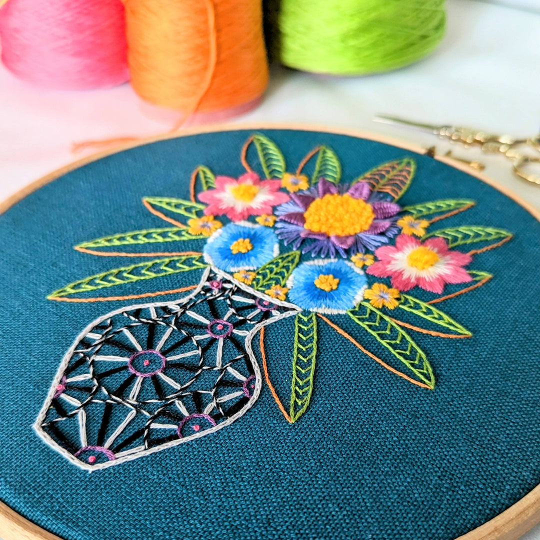 Flower Vase Embroidery Kit