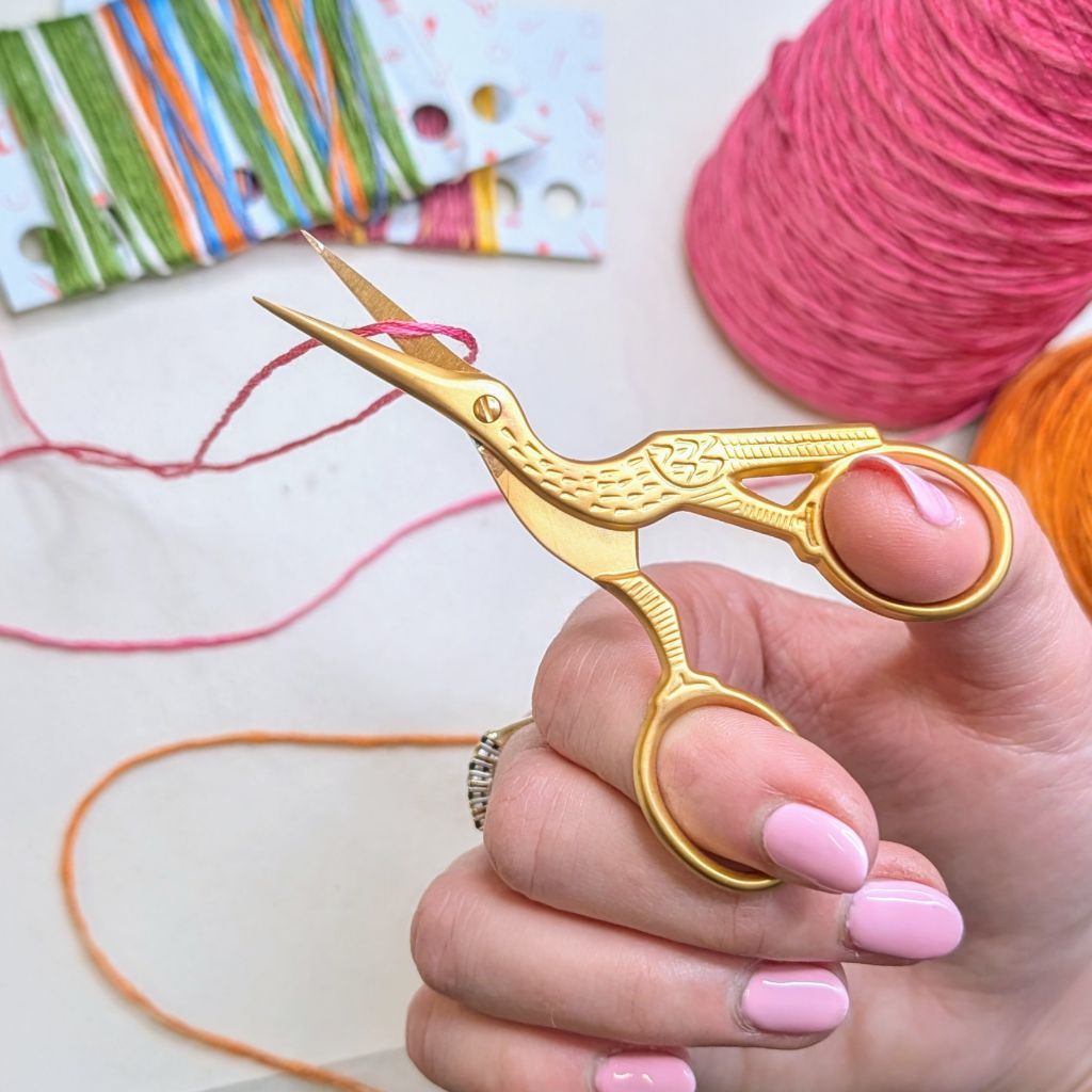 Gold Plated Stork Embroidery Scissors