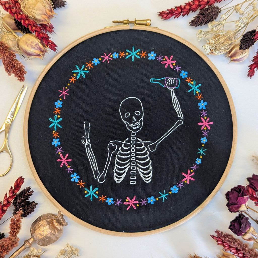 Halloween Skeleton Embroidery Kit