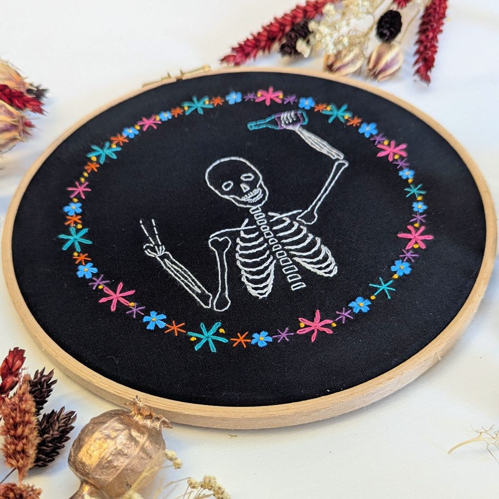 Halloween Skeleton Embroidery Kit