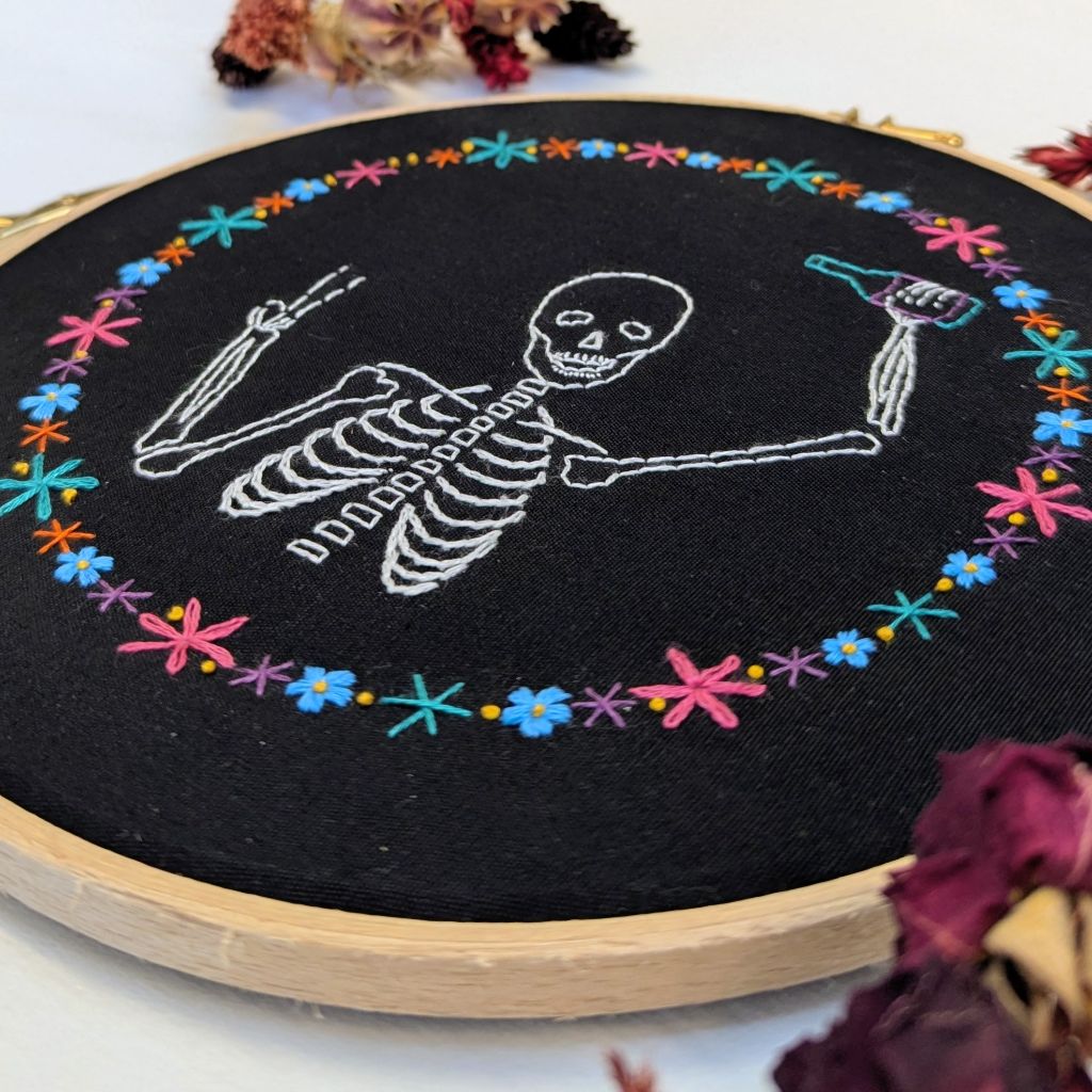 Halloween Skeleton Embroidery Kit