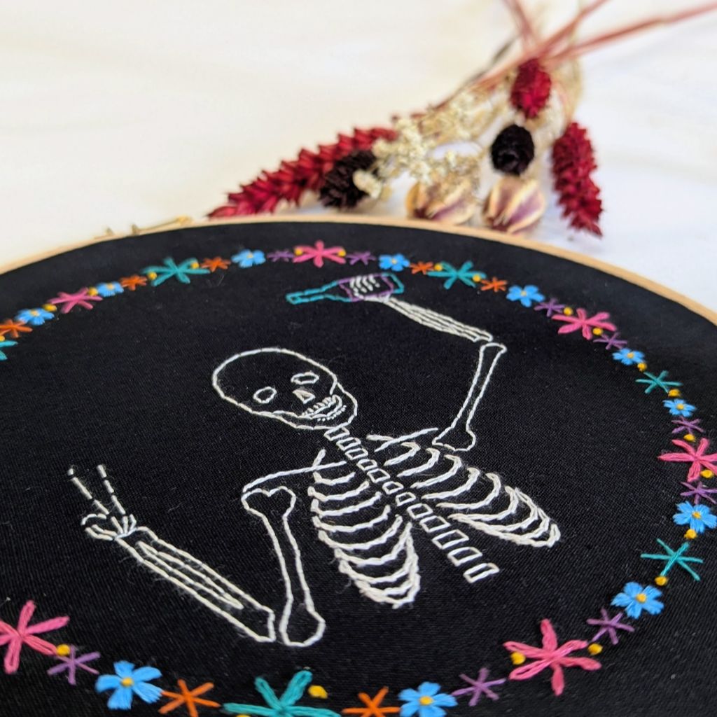 Halloween Skeleton Embroidery Kit