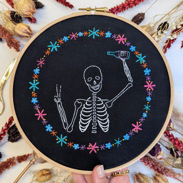 Halloween Skeleton Embroidery Kit