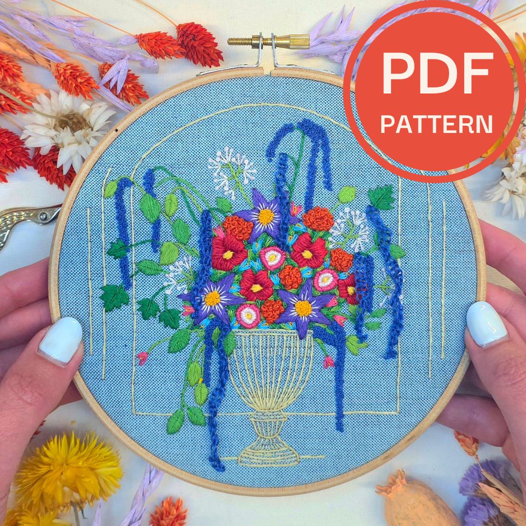 A Paraffle of Wildflowers Embroidery Pattern