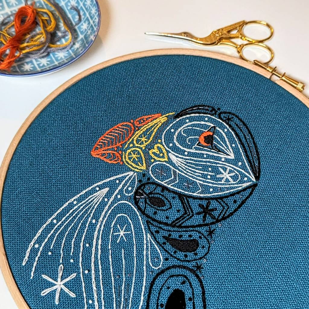 Paisley Puffin Embroidery Pattern