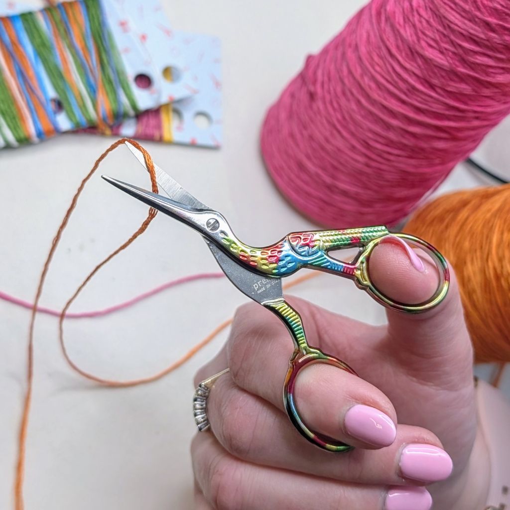 Rainbow Stork Embroidery Scissors