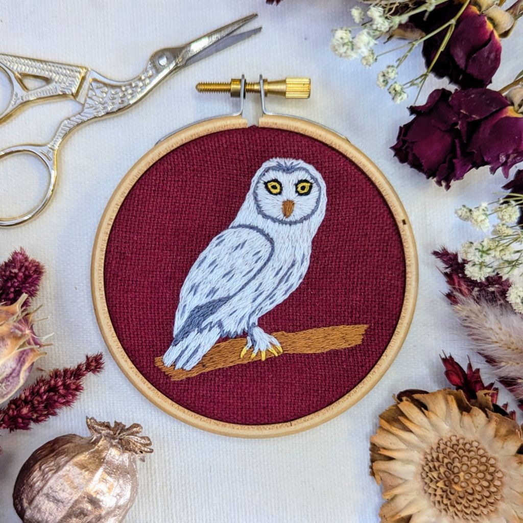 Snowy Owl Embroidery Kit