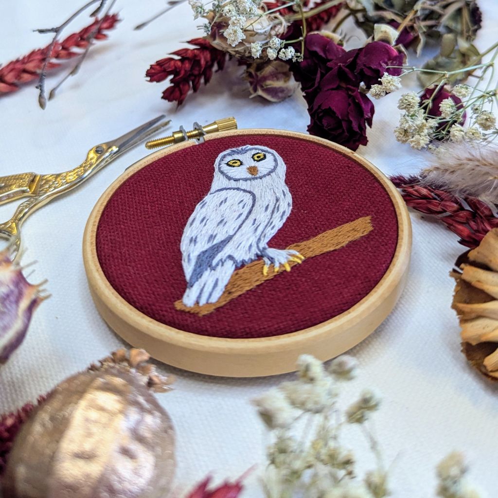 Snowy Owl Embroidery Kit