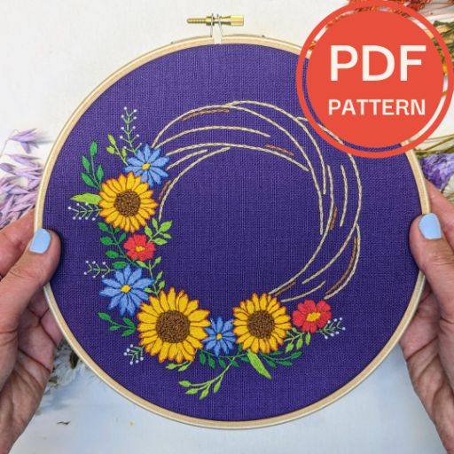 Summer Wreath Embroidery Pattern