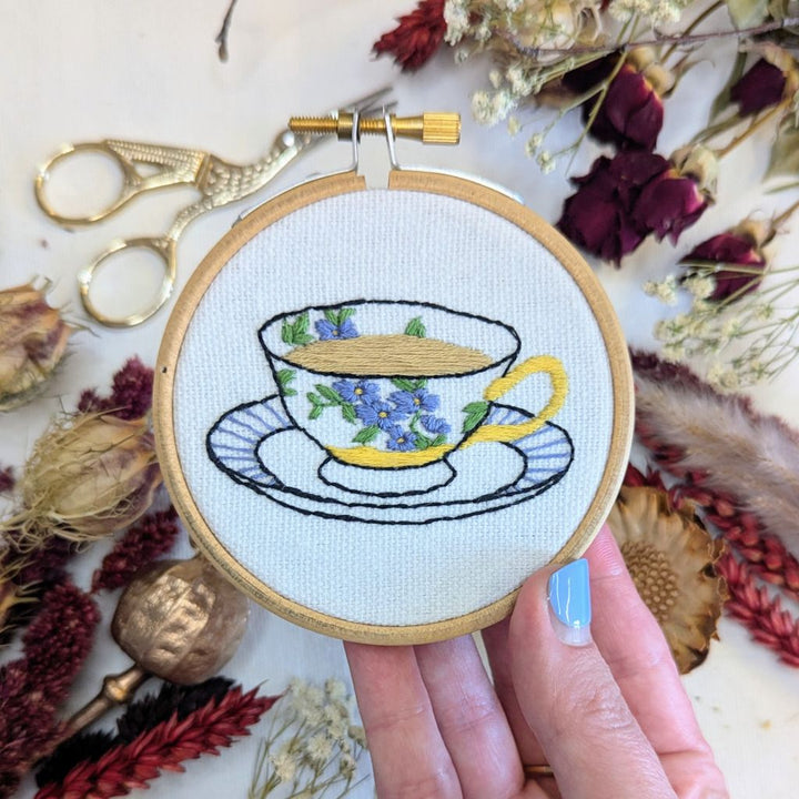 Teacup Raffle Teacup Embroidery Kit | Paraffle Embroidery