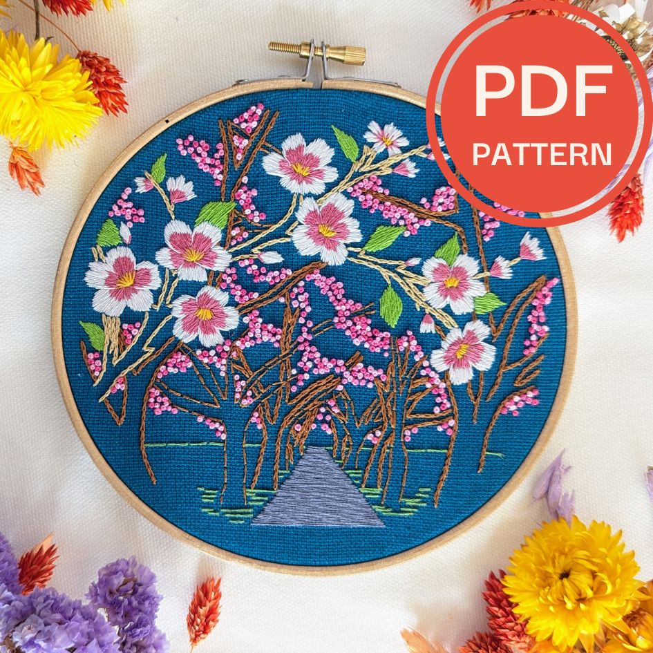 Cherry Blossom Embroidery Pattern