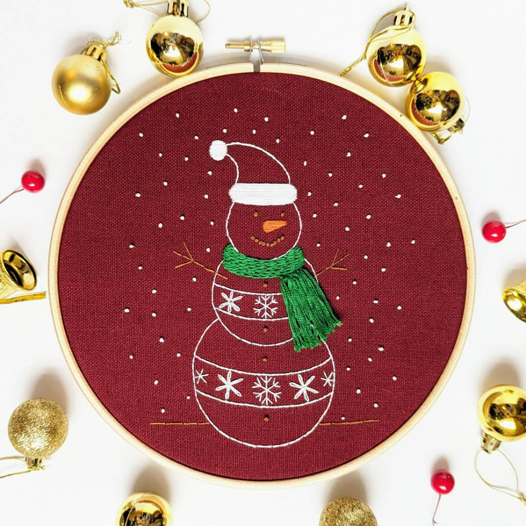 Christmas Snowman Embroidery Kit