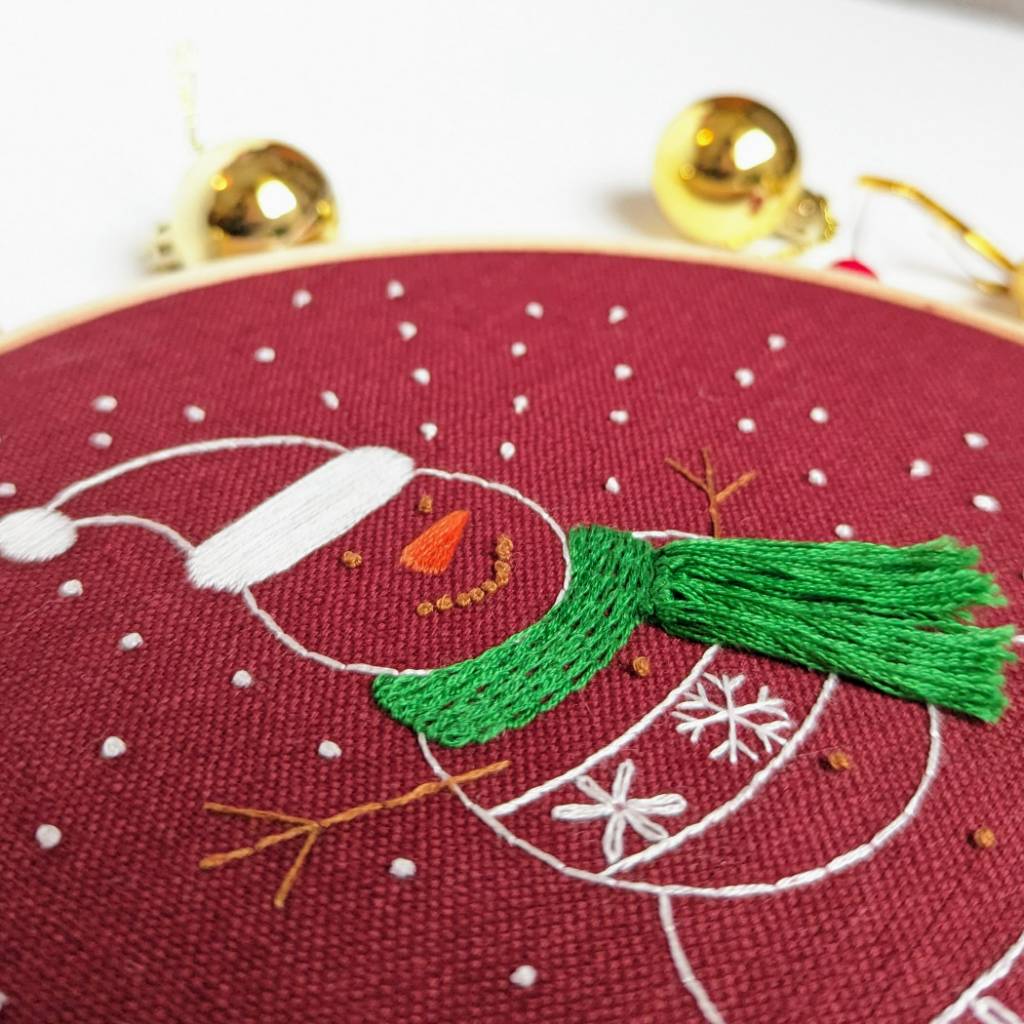 Christmas Snowman Embroidery Pattern