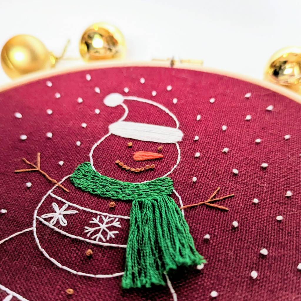 Christmas Snowman Embroidery Pattern