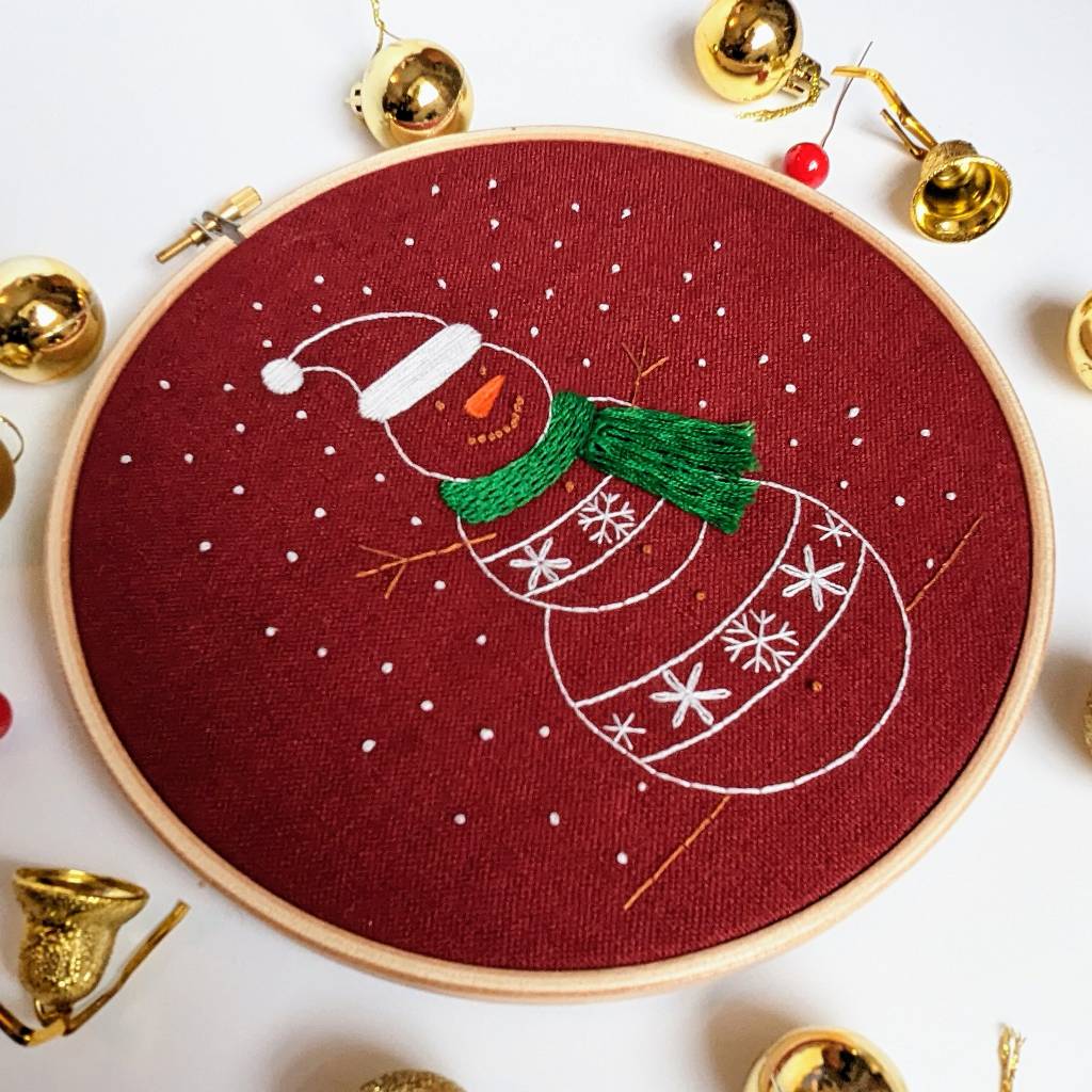 Christmas Snowman Embroidery Kit