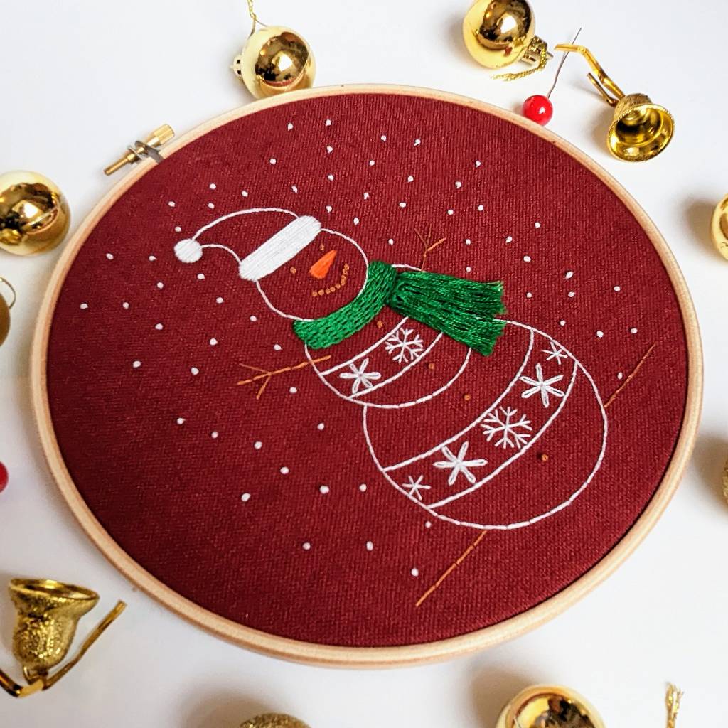 Christmas Snowman Embroidery Pattern
