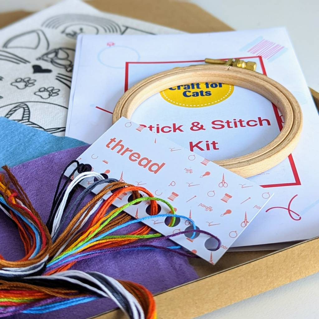 Craft for Cats Stick and Stitch Kit | Paraffle Embroidery