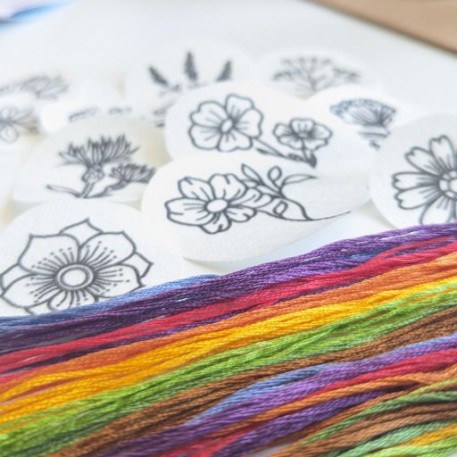 Floral "Stick and Stitch" Customise Kit