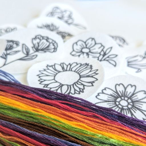 Floral "Stick and Stitch" Customise Kit