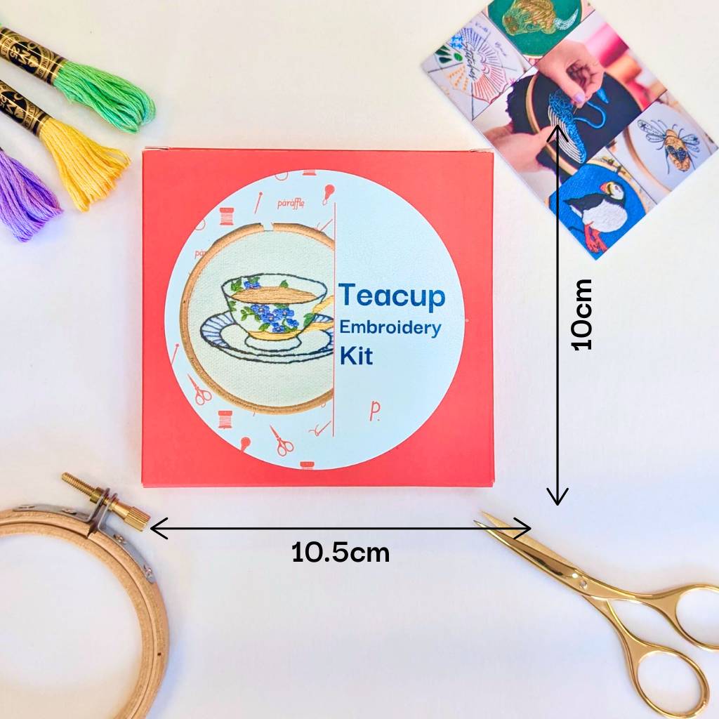 Teacup Raffle Teacup Embroidery Kit | Paraffle Embroidery