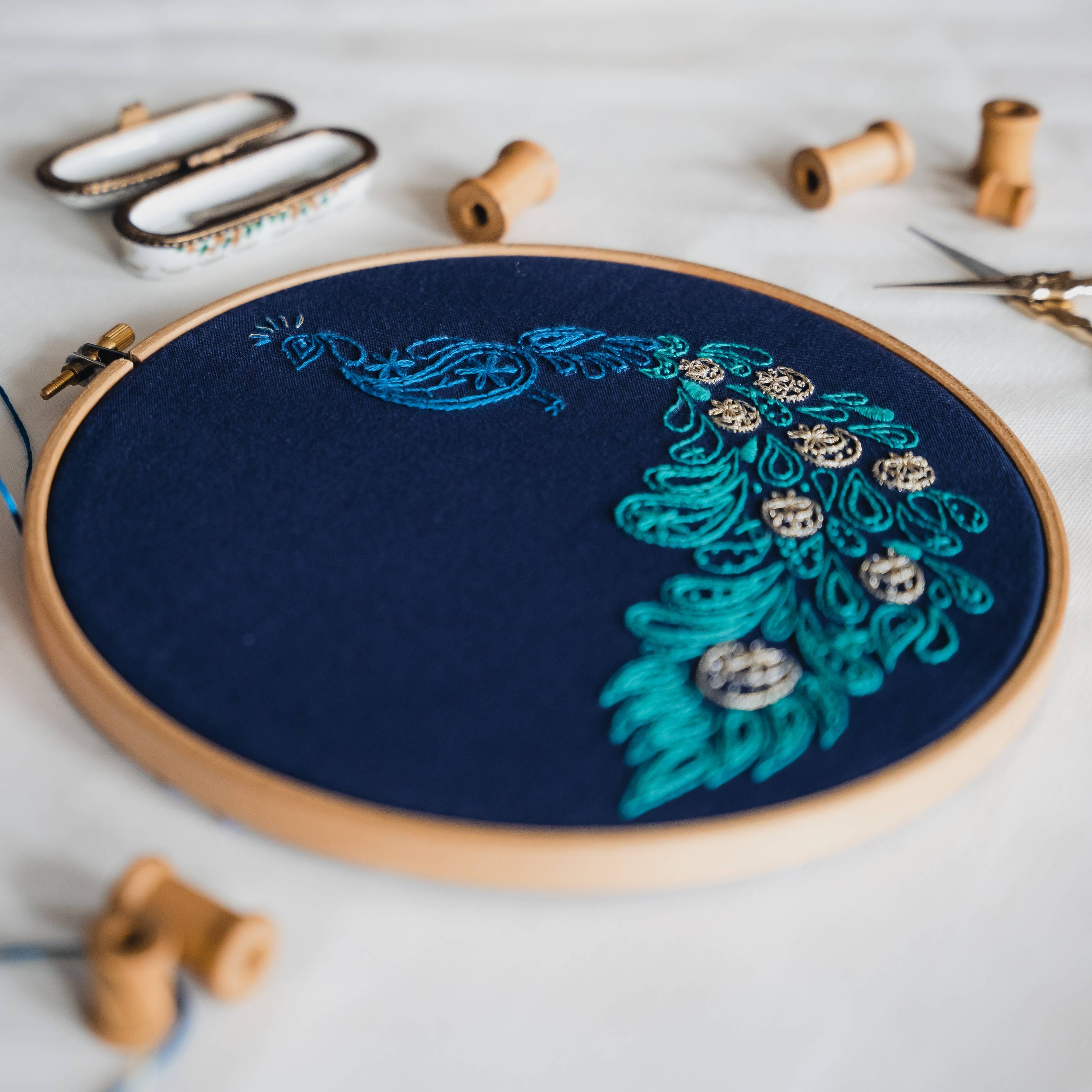 Peacock Embroidery Kit