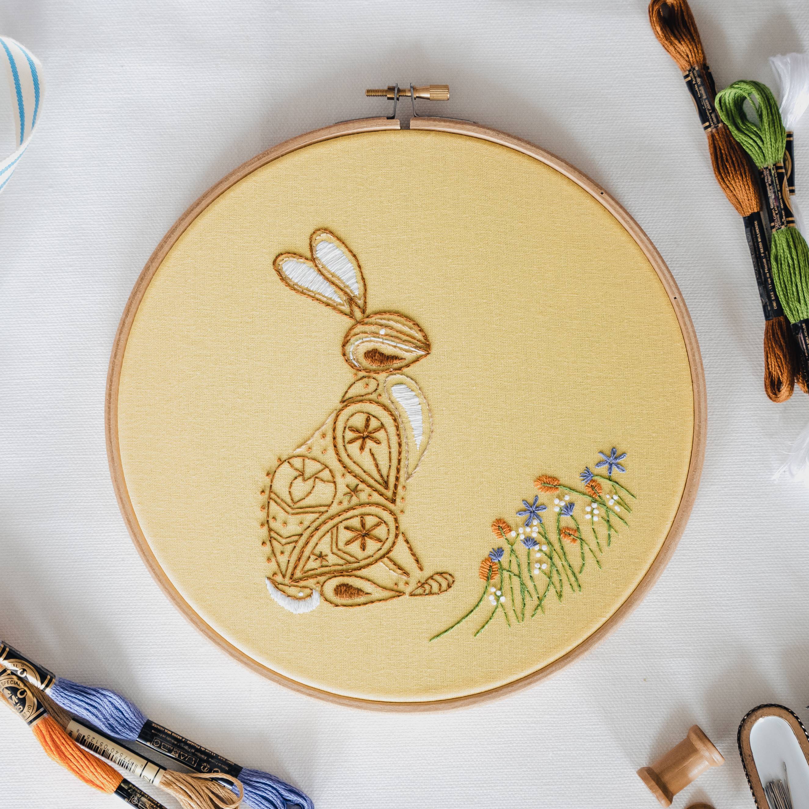 Rabbit Embroidery Kit | Paraffle Embroidery