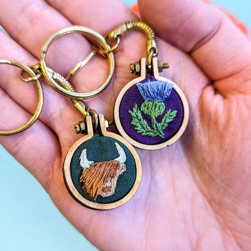 Thistle Keyring Embroidery Kit