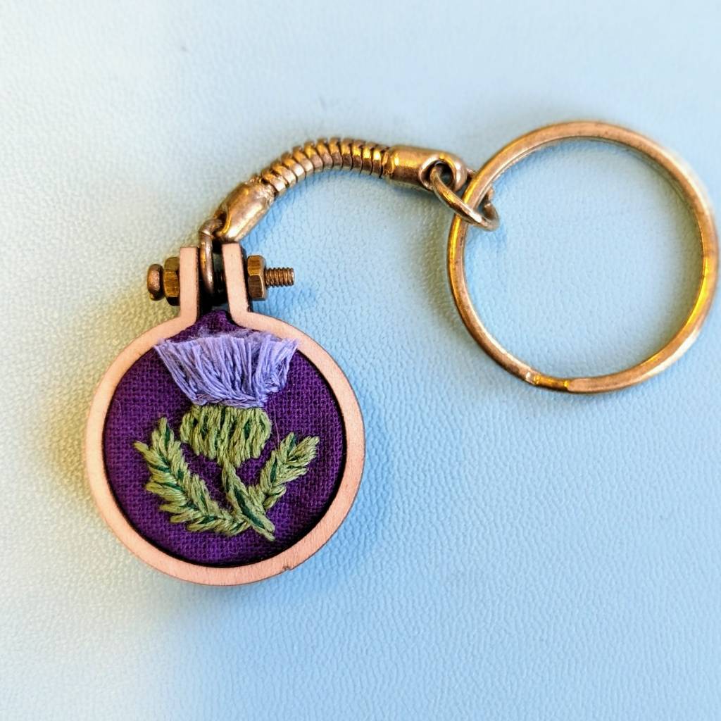 Thistle Keyring Embroidery Kit