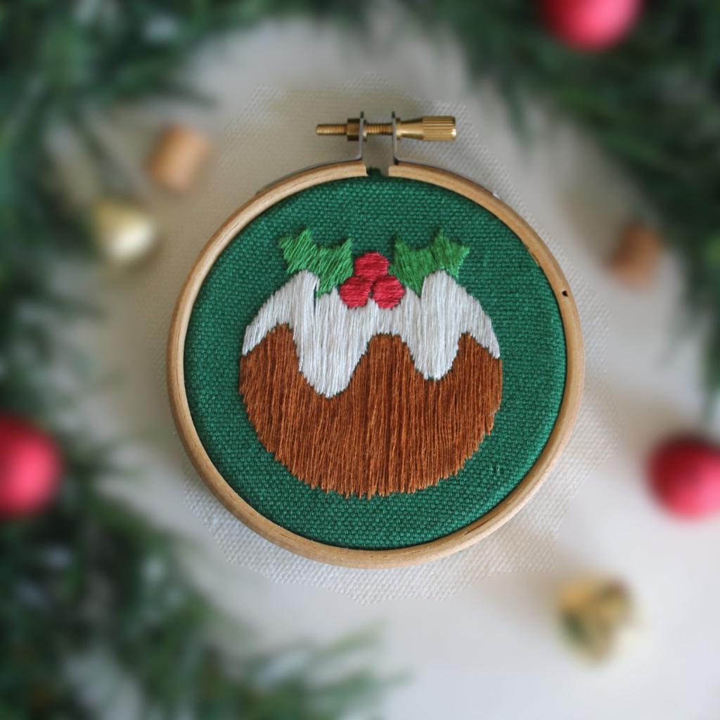 Christmas Pudding Bauble Embroidery Kit