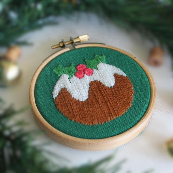 Christmas Pudding Bauble Embroidery Kit