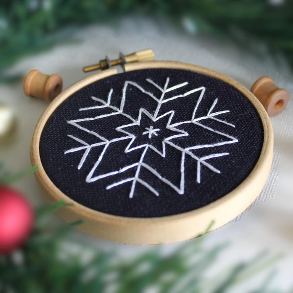 Christmas Bauble Embroidery Kit - Snowflake