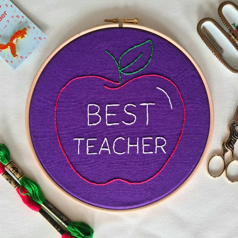 Best Teacher Embroidery Kit