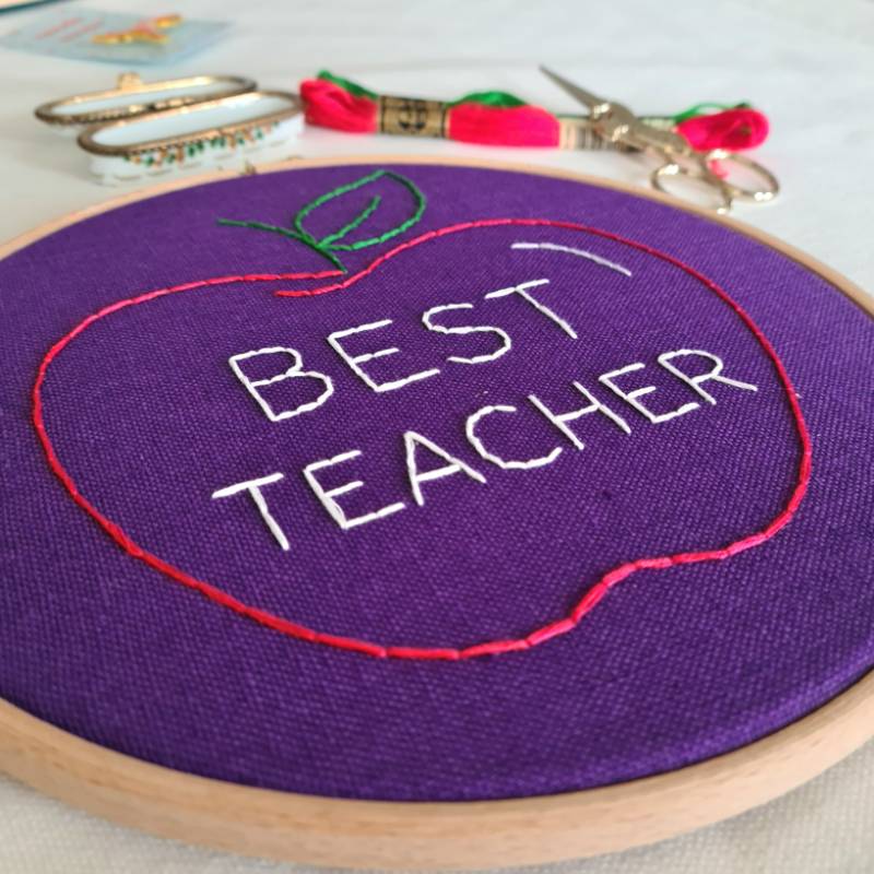 Best Teacher Embroidery Kit