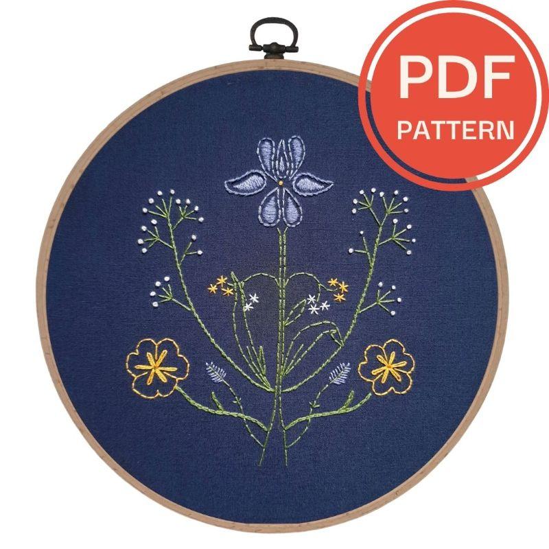 Paraffle Embroidery Pattern Botanicals Embroidery Pattern