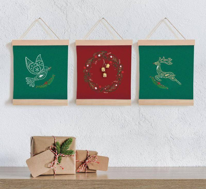 Paraffle Embroidery Banner Embroidery kit Christmas Dove Banner Kit