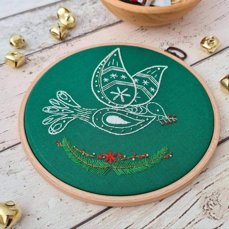 Paraffle Embroidery Pattern Christmas Dove Embroidery Pattern