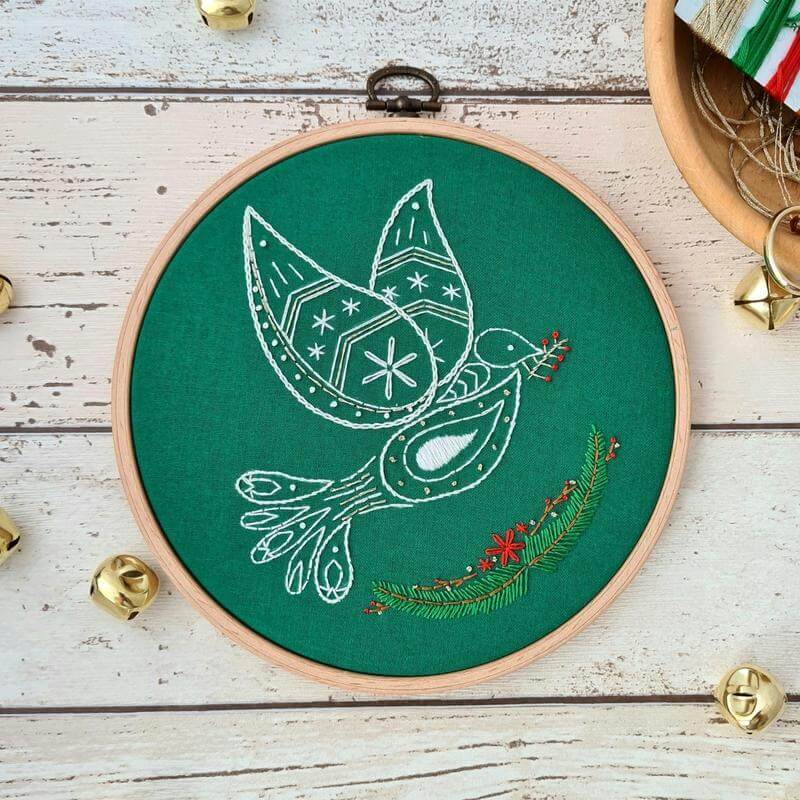 Christmas Dove Embroidery Pattern