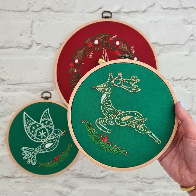 Paraffle Embroidery Pattern Christmas Reindeer Embroidery Pattern