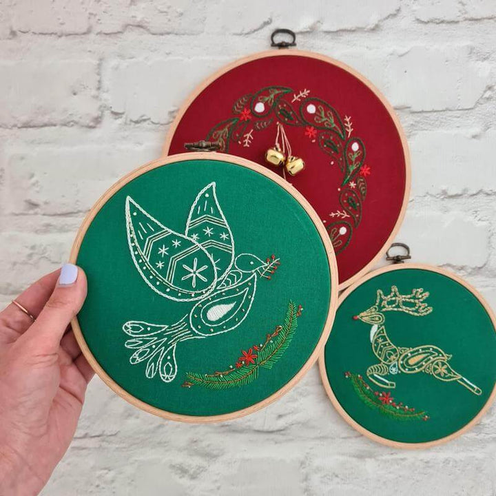 Paraffle Embroidery Pattern Christmas Set of 3 Embroidery Patterns