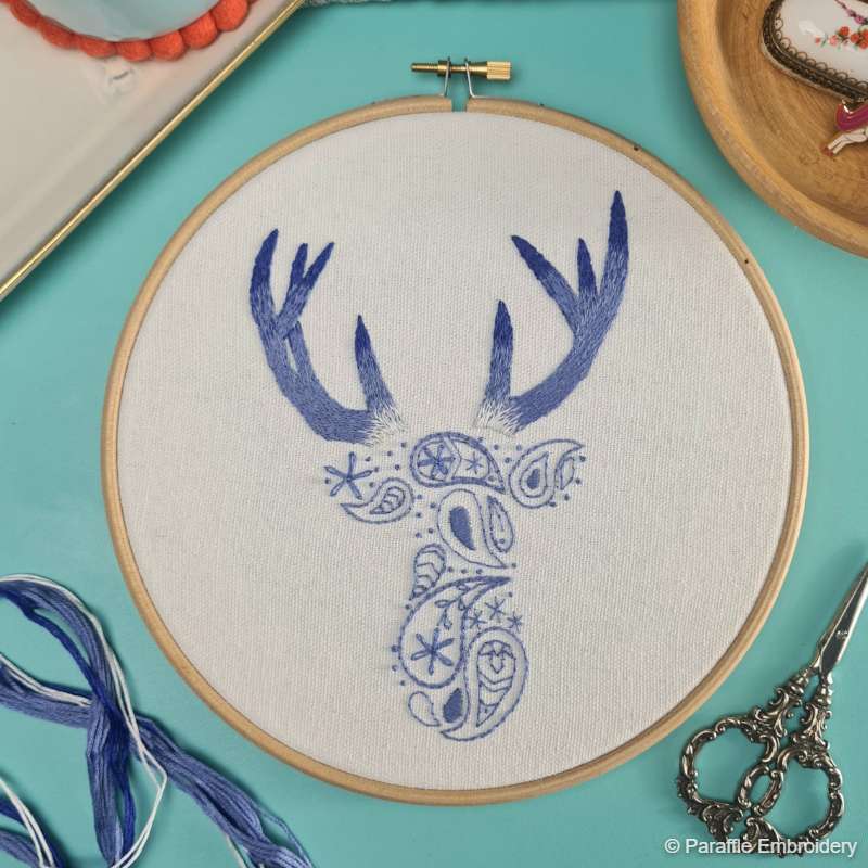 Paisley Deer Embroidery Pattern