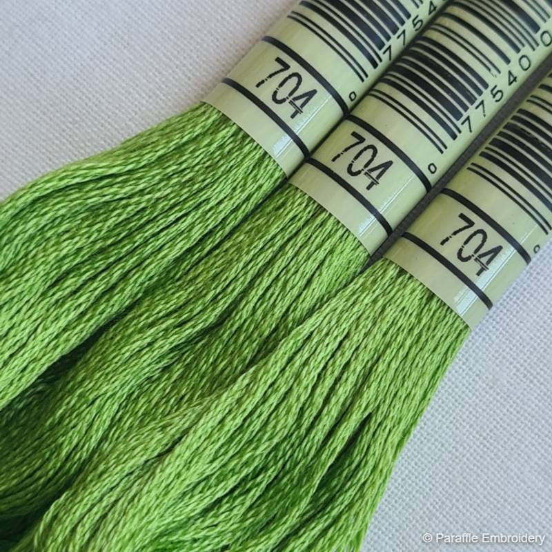 Paraffle Embroidery Supplies &amp; Accessories 704-(Lime-Green) DMC Embroidery Thread