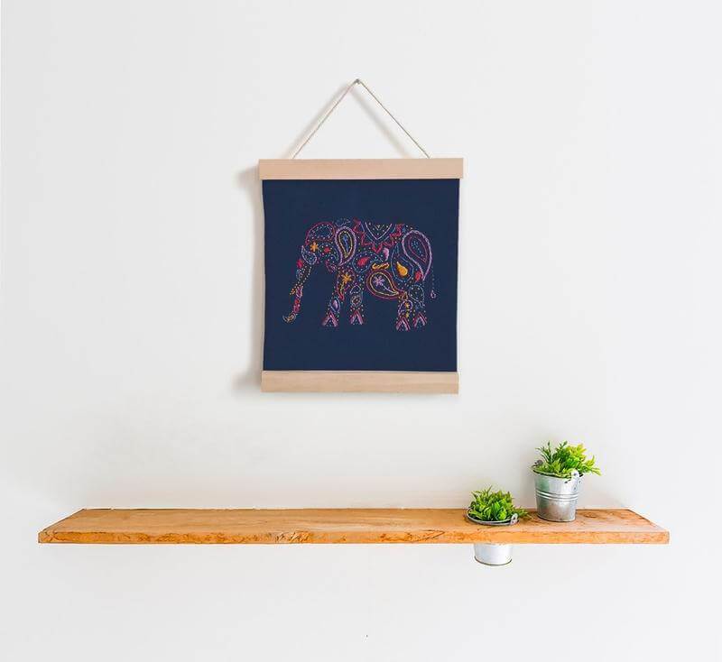Paraffle Embroidery Banner Embroidery kit Elephant Banner Embroidery Kit