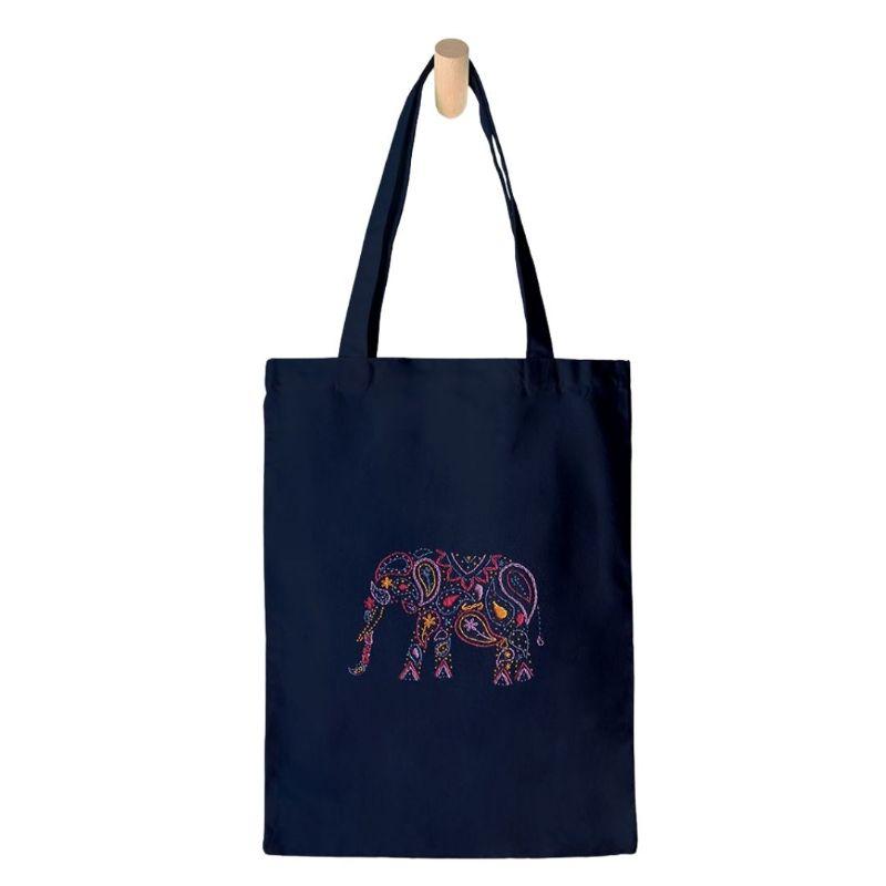Paraffle Embroidery Tote bag Kit Elephant Tote Bag Kit